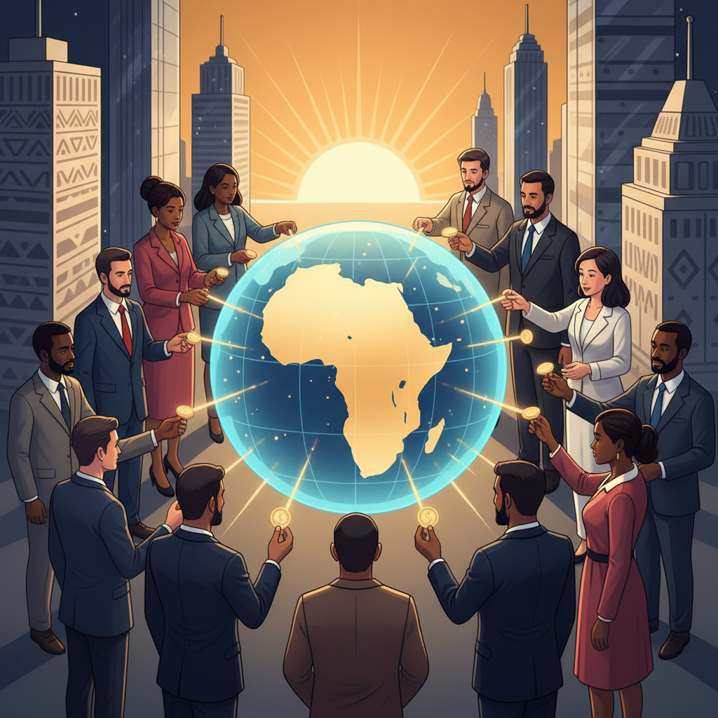 Modern African skyline at dusk